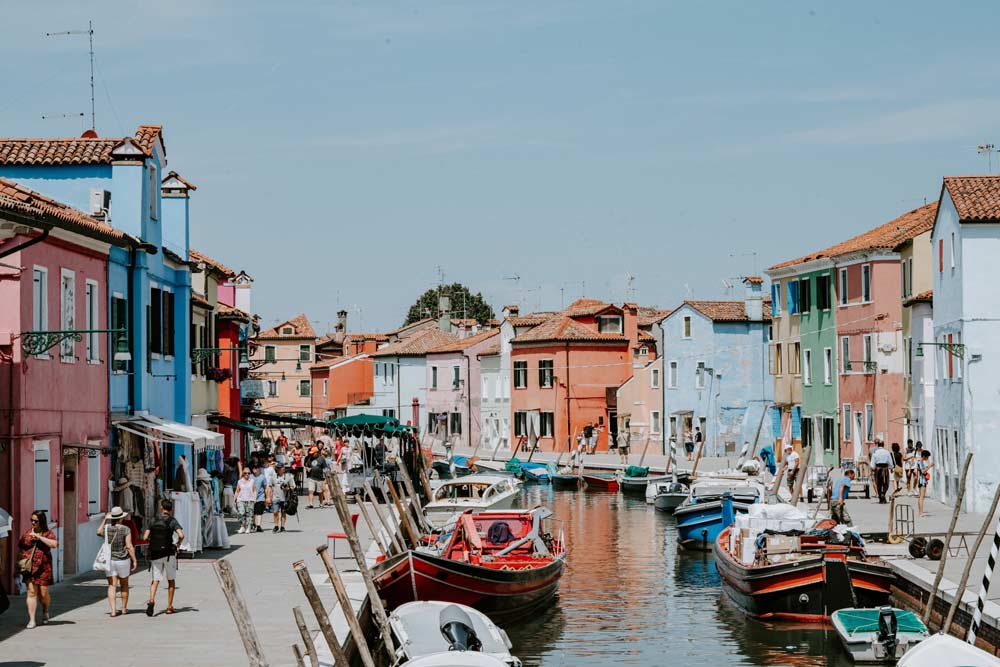 casas coloridas en Burano Venecia